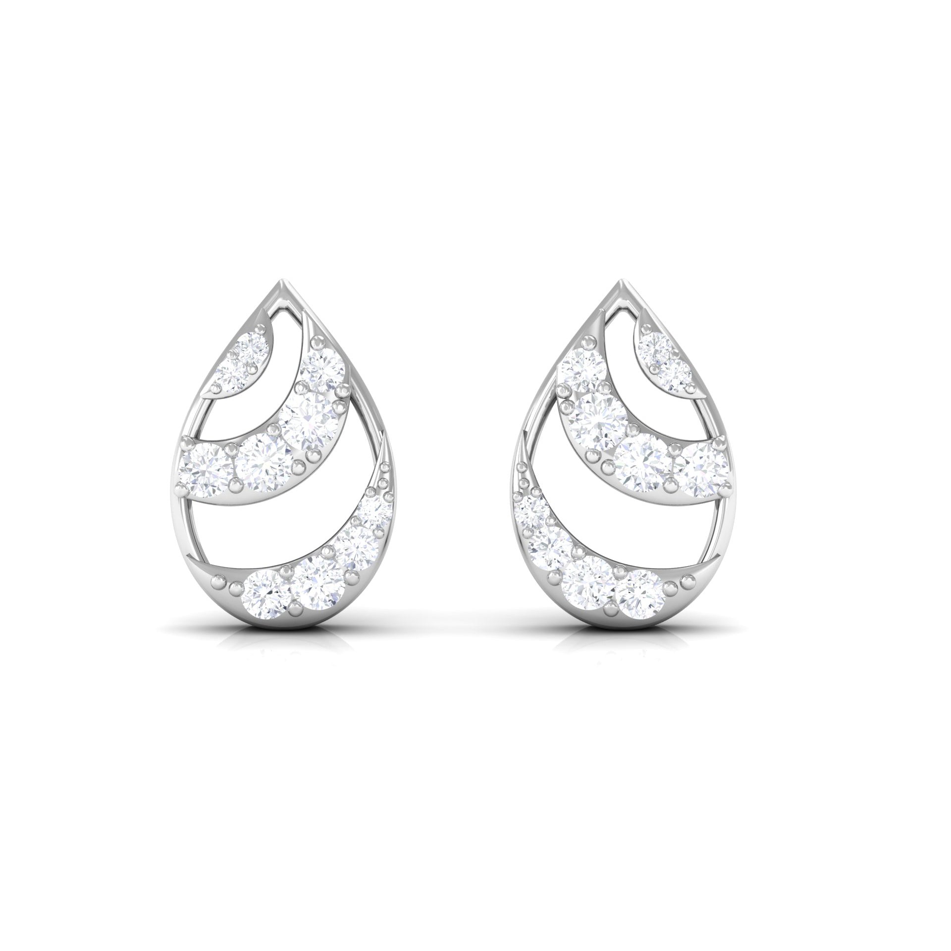 1/4 CT Minimal Zircon Teardrop Stud Earrings in Gold Zircon - ( AAAA ) - Quality - Rosec Jewels