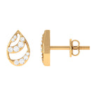 1/4 CT Minimal Zircon Teardrop Stud Earrings in Gold Zircon - ( AAAA ) - Quality - Rosec Jewels