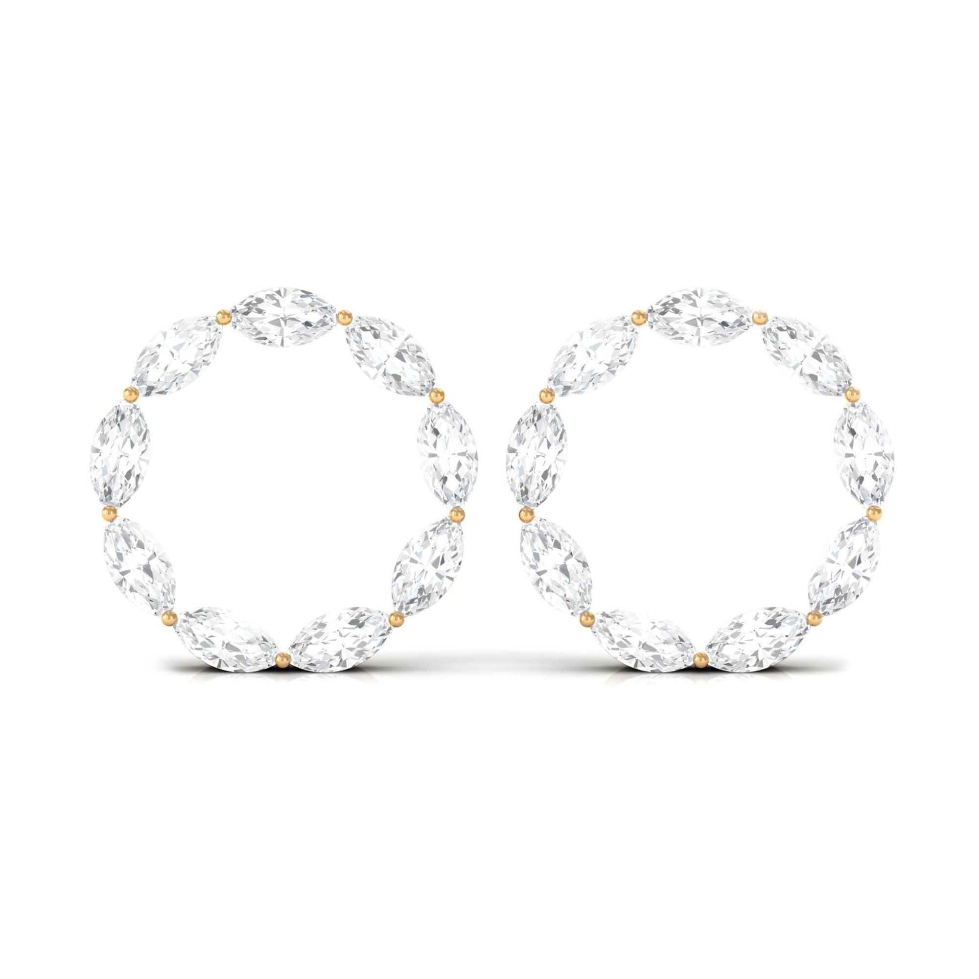 1/2 CT Marquise Zircon Eternity Stud Earrings in Gold Zircon - ( AAAA ) - Quality - Rosec Jewels