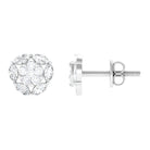 1/2 CT Zircon Cluster Stud Earrings in Pave Setting Zircon - ( AAAA ) - Quality - Rosec Jewels