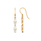 1.25 CT Moissanite Minimal Dangle Earrings in Gold Moissanite - ( D-VS1 ) - Color and Clarity - Rosec Jewels