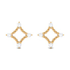 1/2 CT Contemporary Zircon Gold Beaded Stud Earrings Zircon - ( AAAA ) - Quality - Rosec Jewels