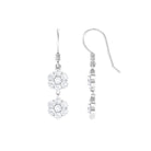 1.75 CT Round Cut Zircon Twin Flower Dangle Earrings Zircon - ( AAAA ) - Quality - Rosec Jewels