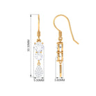 1.75 CT Zircon Minimal Dangle Earrings in Gold Zircon - ( AAAA ) - Quality - Rosec Jewels