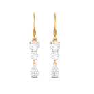 1.75 CT Zircon Minimal Dangle Earrings in Gold Zircon - ( AAAA ) - Quality - Rosec Jewels