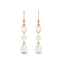 4.25 CT Moissanite Dangle Drop Earrings in Gold Moissanite - ( D-VS1 ) - Color and Clarity - Rosec Jewels