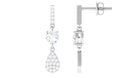 1 CT Round Cut Moissanite Classic Dangle Drop Earrings Moissanite - ( D-VS1 ) - Color and Clarity - Rosec Jewels