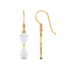 1/2 CT Certified Moissanite Gold Dangle Earrings Moissanite - ( D-VS1 ) - Color and Clarity - Rosec Jewels