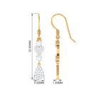 1 CT Certified Zircon Heart Dangle Earrings Zircon - ( AAAA ) - Quality - Rosec Jewels