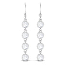 2 CT Simple Zircon Dangle Earrings in Bezel Setting Zircon - ( AAAA ) - Quality - Rosec Jewels