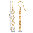 2 CT Simple Zircon Dangle Earrings in Bezel Setting Zircon - ( AAAA ) - Quality - Rosec Jewels