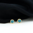 1.25 CT Bezel Set Round London Blue Topaz Solitaire Stud Earrings London Blue Topaz - ( AAA ) - Quality - Rosec Jewels