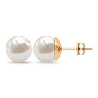 Elegant Freshwater Pearl Solitaire Stud Earrings Freshwater Pearl - ( AAA ) - Quality - Rosec Jewels