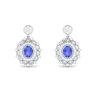 1.25 CT Natural Tanzanite and Diamond Bridal Drop Earrings Tanzanite - ( AAA ) - Quality - Rosec Jewels