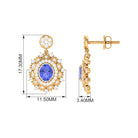 1.25 CT Natural Tanzanite and Diamond Bridal Drop Earrings Tanzanite - ( AAA ) - Quality - Rosec Jewels