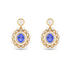 1.25 CT Natural Tanzanite and Diamond Bridal Drop Earrings Tanzanite - ( AAA ) - Quality - Rosec Jewels