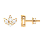 1/2 CT Diamond Floral Petal Stud Earrings Diamond - ( HI-SI ) - Color and Clarity - Rosec Jewels