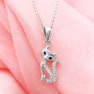 April Birthstone Diamond Kitty Charm Necklace For Women Diamond - ( HI-SI ) - Color and Clarity - Rosec Jewels