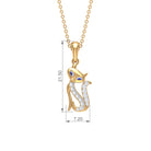 April Birthstone Diamond Kitty Charm Necklace For Women Diamond - ( HI-SI ) - Color and Clarity - Rosec Jewels