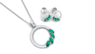 1.75 CT Emerald Leaf and Diamond Eternity Pendant Earrings Set Emerald - ( AAA ) - Quality - Rosec Jewels