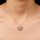 1 CT Swiss Blue Topaz and Diamond Scatter Snowflake Pendant Swiss Blue Topaz - ( AAA ) - Quality - Rosec Jewels