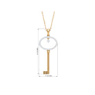 Classic Key Pendant Necklace with Cubic Zirconia Zircon - ( AAAA ) - Quality - Rosec Jewels