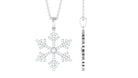 0.5 CT Certified Cubic Zirconia Snowflake Pendant Necklace in Gold Zircon - ( AAAA ) - Quality - Rosec Jewels