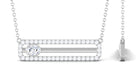 3/4 CT Certified Moissanite Gold Bar Necklace Moissanite - ( D-VS1 ) - Color and Clarity - Rosec Jewels