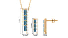 London Blue Topaz Bar Jewelry Set with Diamond London Blue Topaz - ( AAA ) - Quality - Rosec Jewels