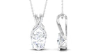 4.25 CT Oval Cut Zircon Solitaire Drop Pendant Necklace in Prong Setting Zircon - ( AAAA ) - Quality - Rosec Jewels