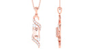 Emerald Cut Morganite and Diamond Drop Pendant Necklace Morganite - ( AAA ) - Quality - Rosec Jewels