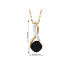 2.25 CT Cushion Cut Black Spinel and Diamond Infinity Pendant Necklace Black Spinel - ( AAA ) - Quality - Rosec Jewels