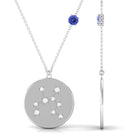 Tanzanite and Diamond Sagittarius Constellation Disc Pendant Tanzanite - ( AAA ) - Quality - Rosec Jewels