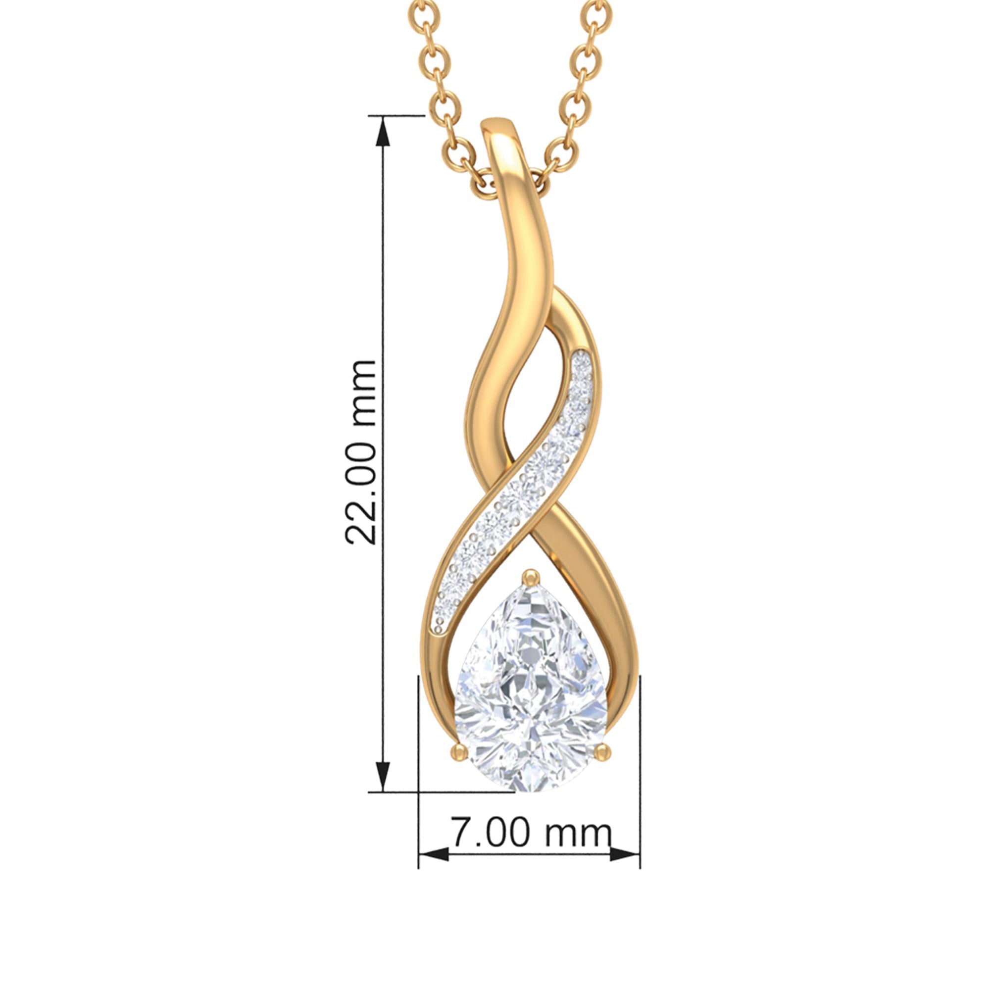 Pear Shape Moissanite Infinity Pendant Moissanite - ( D-VS1 ) - Color and Clarity - Rosec Jewels