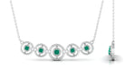 1/2 CT Emerald and Diamond Contemporary Necklace Emerald - ( AAA ) - Quality - Rosec Jewels