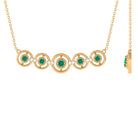 1/2 CT Emerald and Diamond Contemporary Necklace Emerald - ( AAA ) - Quality - Rosec Jewels