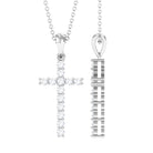 Classic Moissanite Cross Pendant in Prong Setting Moissanite - ( D-VS1 ) - Color and Clarity - Rosec Jewels