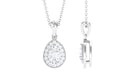 Moissanite Teardrop Halo Pendant Necklace Moissanite - ( D-VS1 ) - Color and Clarity - Rosec Jewels