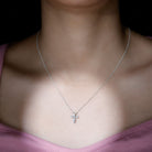 Moissanite Cross Pendant Necklace Moissanite - ( D-VS1 ) - Color and Clarity - Rosec Jewels