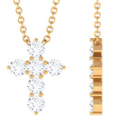 Moissanite Cross Pendant Necklace Moissanite - ( D-VS1 ) - Color and Clarity - Rosec Jewels