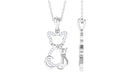 Certified Moissanite and Cat Pendant Moissanite - ( D-VS1 ) - Color and Clarity - Rosec Jewels