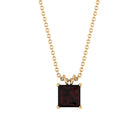 1.50 CT Princess Cut Garnet Solitaire Pendant Garnet - ( AAA ) - Quality - Rosec Jewels