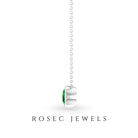 Round Shape Emerald Solitaire Necklace in Bezel Setting Emerald - ( AAA ) - Quality - Rosec Jewels