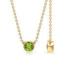 1/4 CT Round Cut Peridot Solitaire Necklace in Gold Peridot - ( AAA ) - Quality - Rosec Jewels