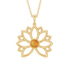 Nature Inspired Orange Sapphire Flower Pendant Orange Sapphire - ( AAA ) - Quality - Rosec Jewels