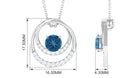 Real London Blue Topaz and Diamond Pendant London Blue Topaz - ( AAA ) - Quality - Rosec Jewels