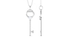 Heart Key Pendant Necklace with Lab Grown Diamond Lab Grown Diamond - ( EF-VS ) - Color and Clarity - Rosec Jewels