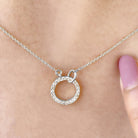 Natural Diamond Eternity Minimal Necklace Diamond - ( HI-SI ) - Color and Clarity - Rosec Jewels