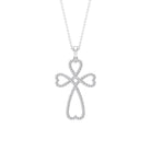 Open Cross Heart Pendant Necklace with Moissanite Moissanite - ( D-VS1 ) - Color and Clarity - Rosec Jewels