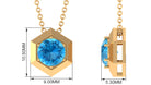 1 CT Swiss Blue Topaz Solitaire Hexagon Pendant Necklace Swiss Blue Topaz - ( AAA ) - Quality - Rosec Jewels